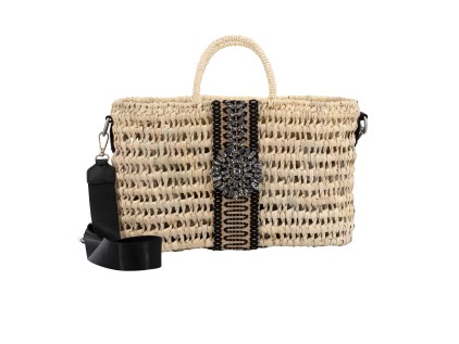 Bolso de palma con bandolera CHANEL                         